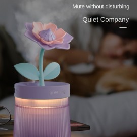 Flower Air Humidifier, Night Light USB Silent Bedroom Desktop Large Fog Volume Purifying Air Mini Humidifier