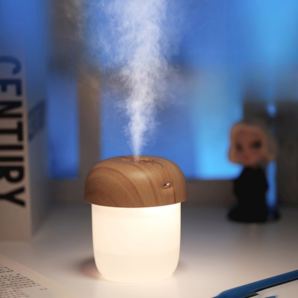 Small Mushroom Wood Grain Air Humidifier