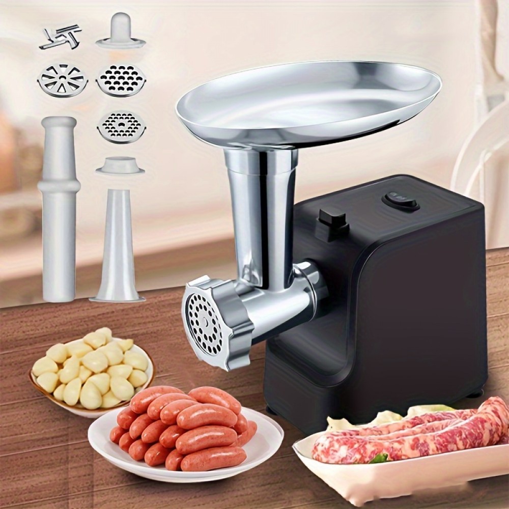 US Plug Multi Functional Electric Meat Grinder,Sausage Filling Machine,Stainless Steel Food Grinder With Sausage Tube Cube Machine,Suitable For Home Kitchen And Dining Room