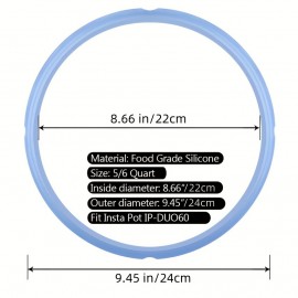 1 pc Durable Silicone Sealing Ring for 6 Qt Instapot - Perfect Replacement Gasket Seal for Ip Programmable Pressure Cooker - Insta-pot Accessories for 5qt & 6qt Models - Ensures Safe and Efficient Cooking