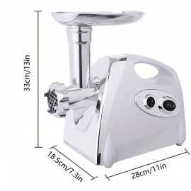 US Plug 11PCS Fully Automatic Stainless Steel Meat Grinder, Meat Grinder Electric,With 1 Meat Grinder Tray, 3 Cutting Plates, Sausage Pusher, Food Pusher, Mixing And Chopping Tips And Kubbe Kit Powerful Stainless Steel Mincers For Kitchenï¼