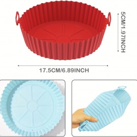 High Temperature Resistant Silicone Air Fryer Baking Pan With Easy Clean Grease Trap And Non-Stick Mat