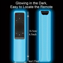 1pc Silicone Protective Case Covers Holder Compatible For Samsung Smart TV Remote Controller Of BN59 Series, Anti-Lost Shockproof Glowing Samsung Tv Remote Cover Case Skin Sleeve Protector For Samsung Smart 4K Ultra HDTV Remote