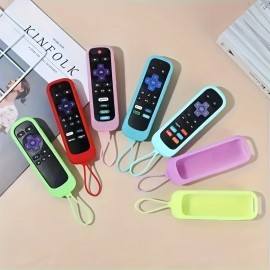 Remote Control Protective Sleeve TCL Rock Remote Control Silicone Case Protective Sleeve Anti Drop TV Suitable For TCL Roku RC280TV Night Light Soft Silicone Dirt Resistant TV Remote Control Protective Sleeve