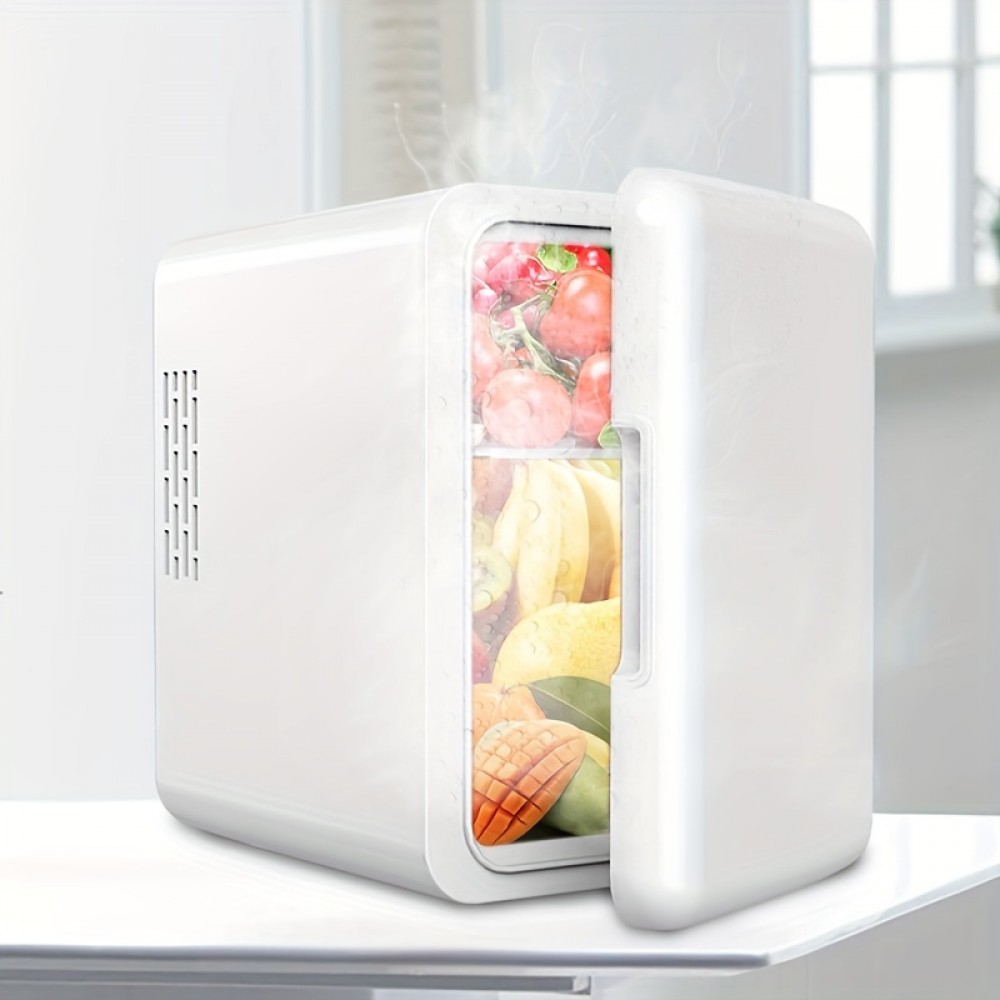 Portable Mini Fridge - 1.06gal/6 Can Cooler And Warmer For Skin Care, Cosmetics, And Beverages - Ideal For Office, Bedroom, And Car Use