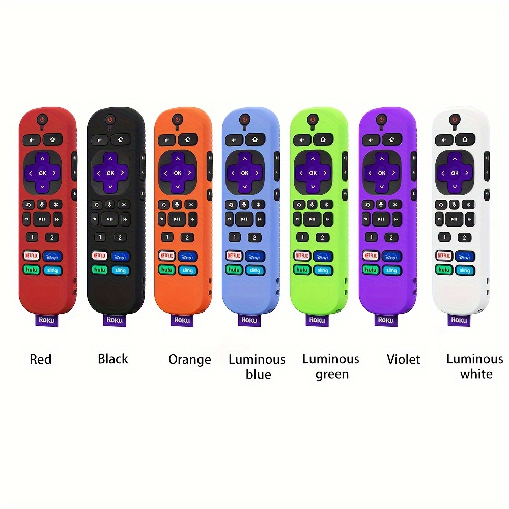 Silicone Case For Roku RCA1R Voice Remote, Drop-proof Silicone Soft Case W/ Lanyard