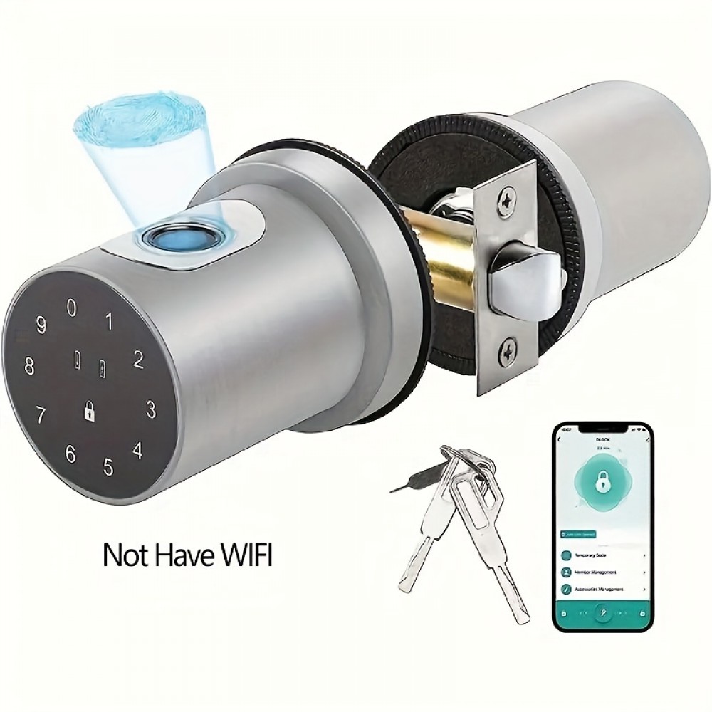 Fingerprint Door Lock Keyless Entry Door Lock Smart Door Knob With Passcode Smart APP Fingerprint And Keys,tuya App