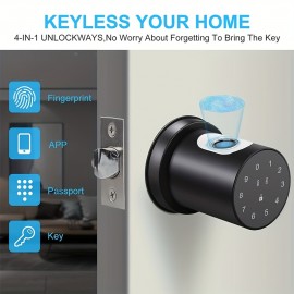 Fingerprint Door Lock Keyless Entry Door Lock Smart Door Knob With Passcode Smart APP Fingerprint And Keys,tuya App