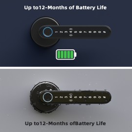 Smart Fingerprint Door Lock Waterproof Door Lock Fingerprint/Code/Key Card/Key 4-1 Unlock Way Gift For Birthday/Easter/President's Dayï¼ˆAA Battery Includedï¼‰