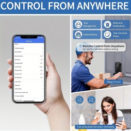 Keyless Entry Door Lock, Keypad Door Lock, Keyless Door Lock, Fingerprint Door Lock, Biometric Door Lock, Keypad Entry Door Lock, Passcode Code Door Lock, Digital Smart Door Lock (Smart Lock-Battery not includedï¼‰
