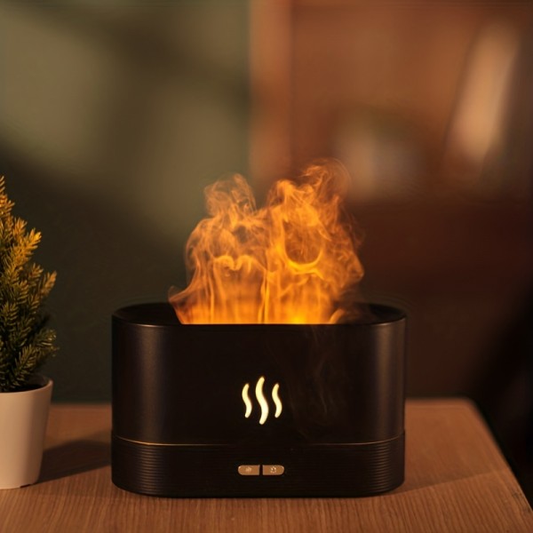 Warm Light Flame Humidifier, Aromatherapy For Home Essential Oils Air Purifier Cool Mist Humidifier USB Scent Diffuser
