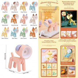 3 Button Batteries Powered Mini Cute Pink Animal Pet Dog Deer Designer Led Night Light, Table Lamp, Kids Toys Valentine's Day Gift